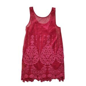 Free People Burgundy Lace Tank Dress XS